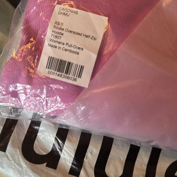 XS/S Scuba Oversized Half-Zip Hoodie Dahlia Mauve  NWT still in package - Picture 8 of 8